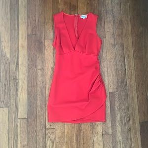 Red V-neck line mini dress - Superdown